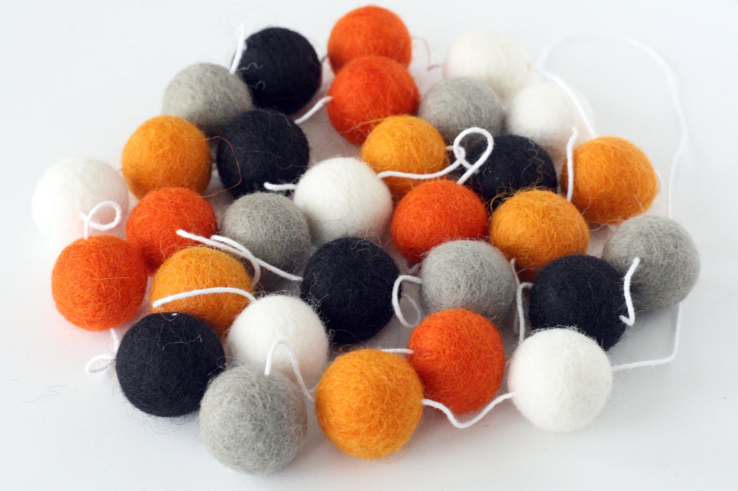 Halloween Ghost Felt Ball Garland