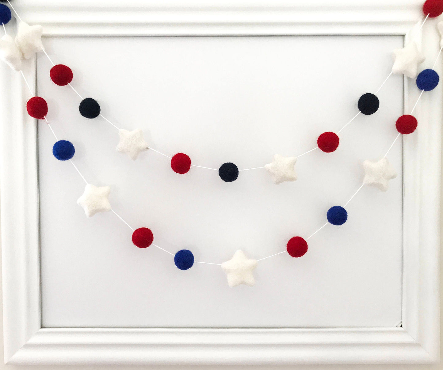 Stars 4th of July Felt Ball Garland