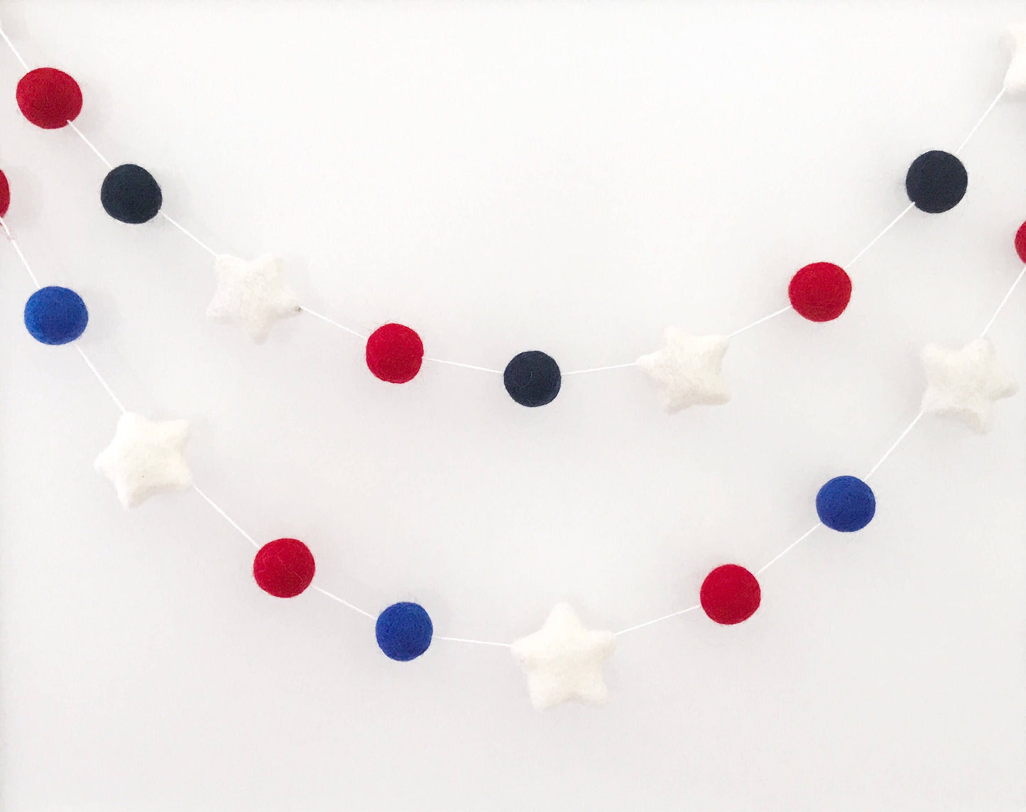 Stars 4th of July Felt Ball Garland