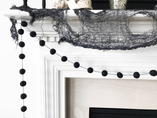 Black Felt Ball Garland