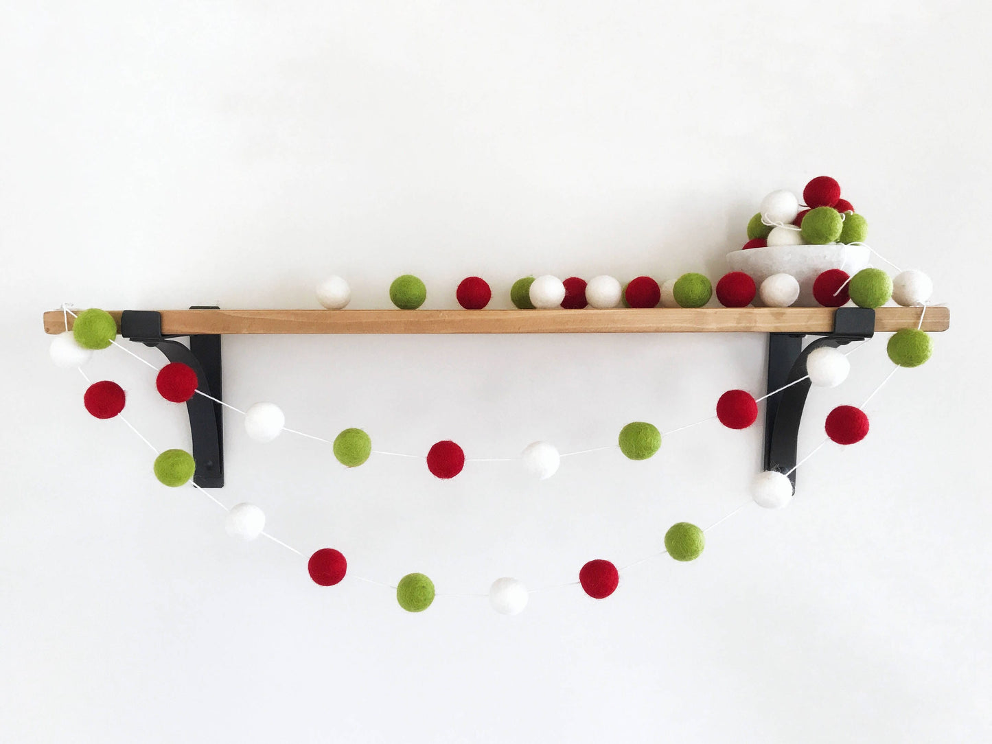 Modern Christmas Felt Ball Garland