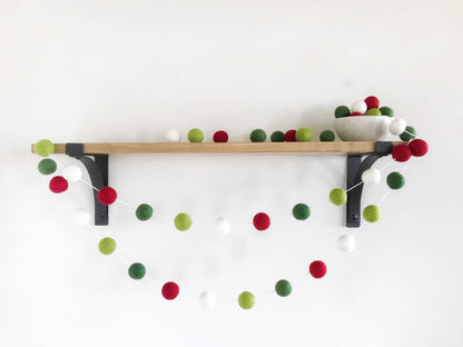 Traditional Christmas Felt Ball Garland