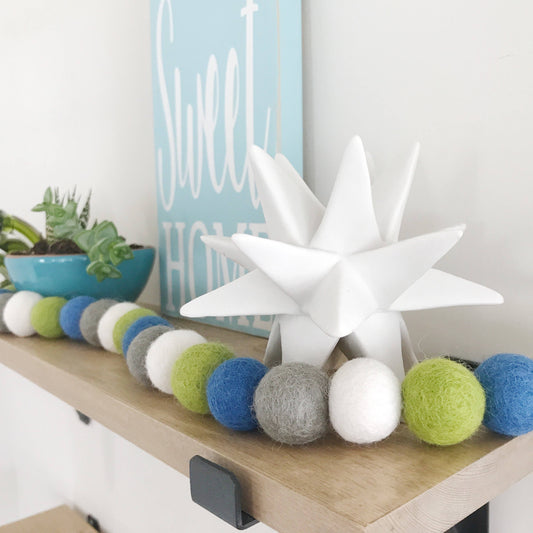 Ocean Wave Felt Ball Garland