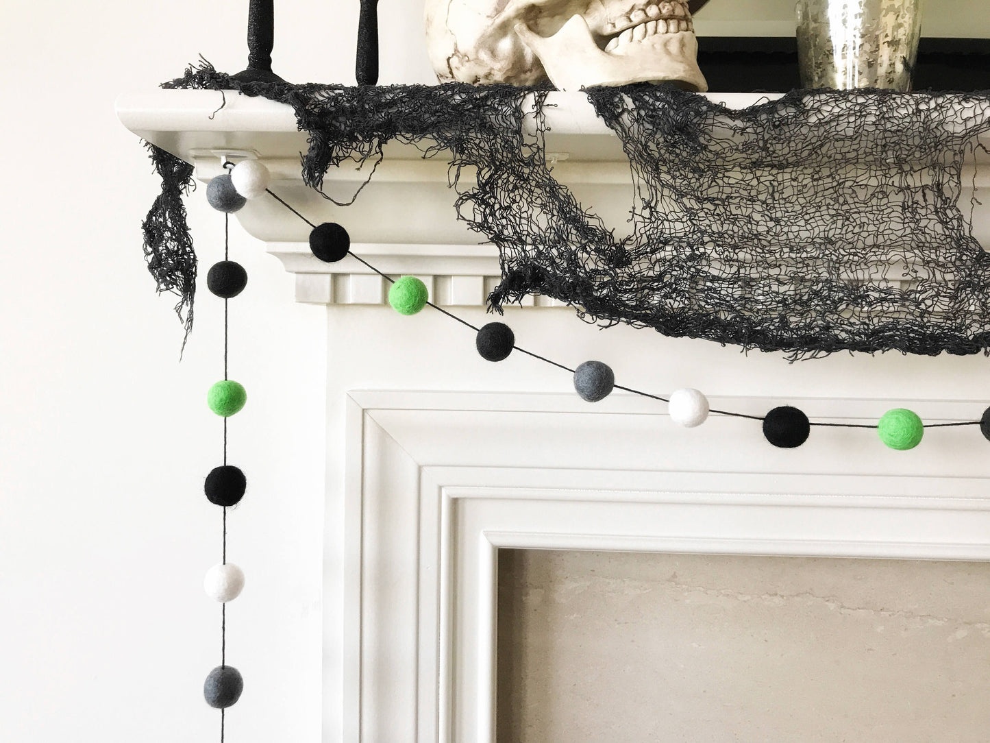 Frankenstein Halloween Felt Ball Garland