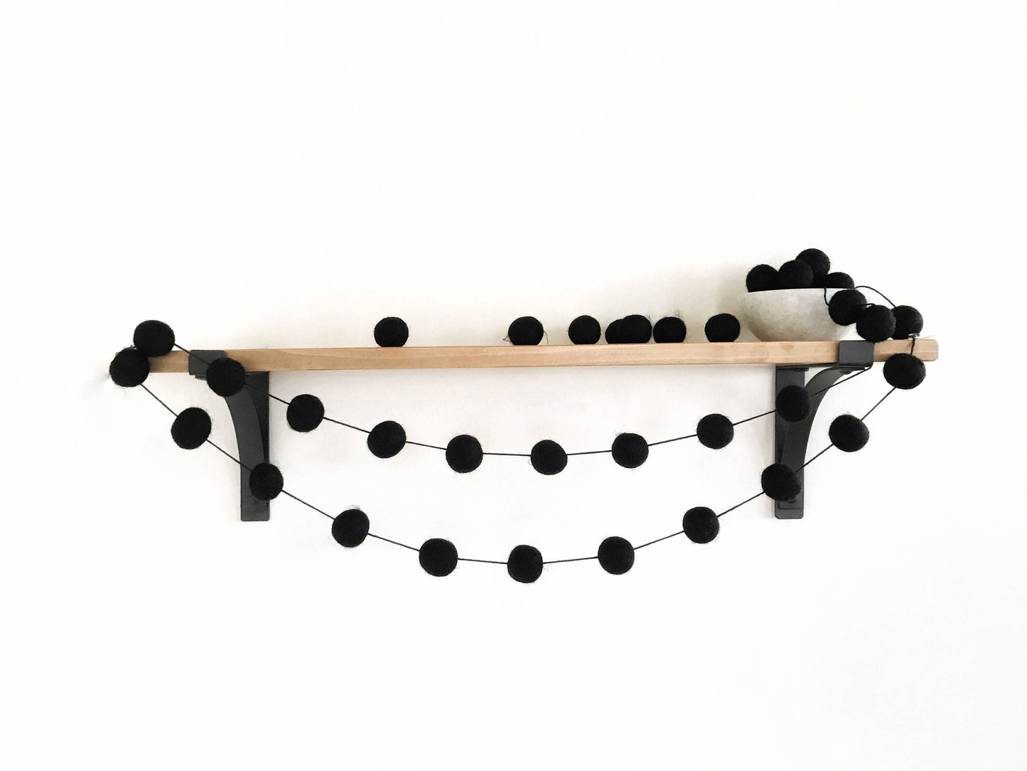 Black Felt Ball Garland