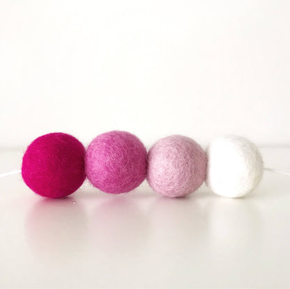 Shades of Pink Felt Ball Garland