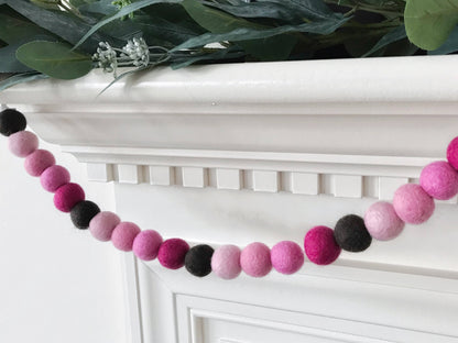 Chocolate Covered Cherries Felt Ball Garland