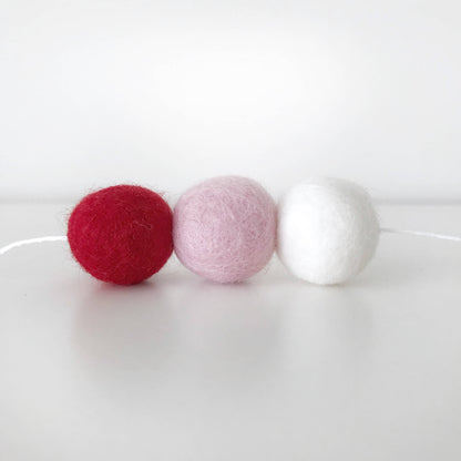 Always and Forever Valentine's Day Felt Ball Garland