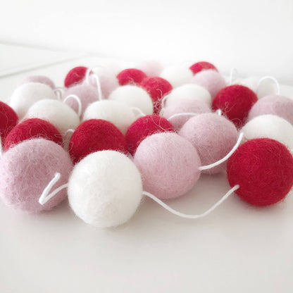 Always and Forever Valentine's Day Felt Ball Garland