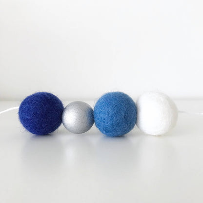 Metallic Hanukkah Felt Ball Garland