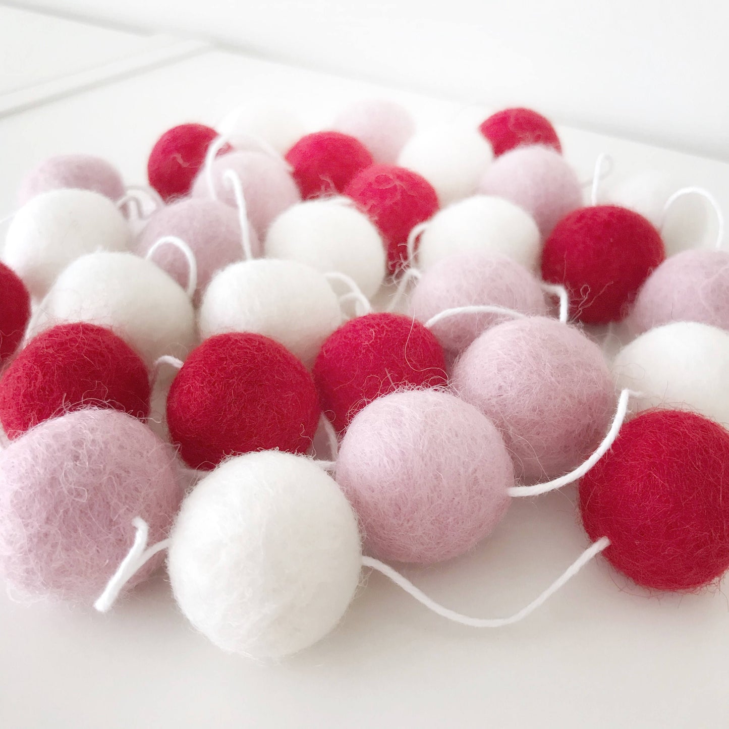 Always and Forever Valentine's Day Felt Ball Garland