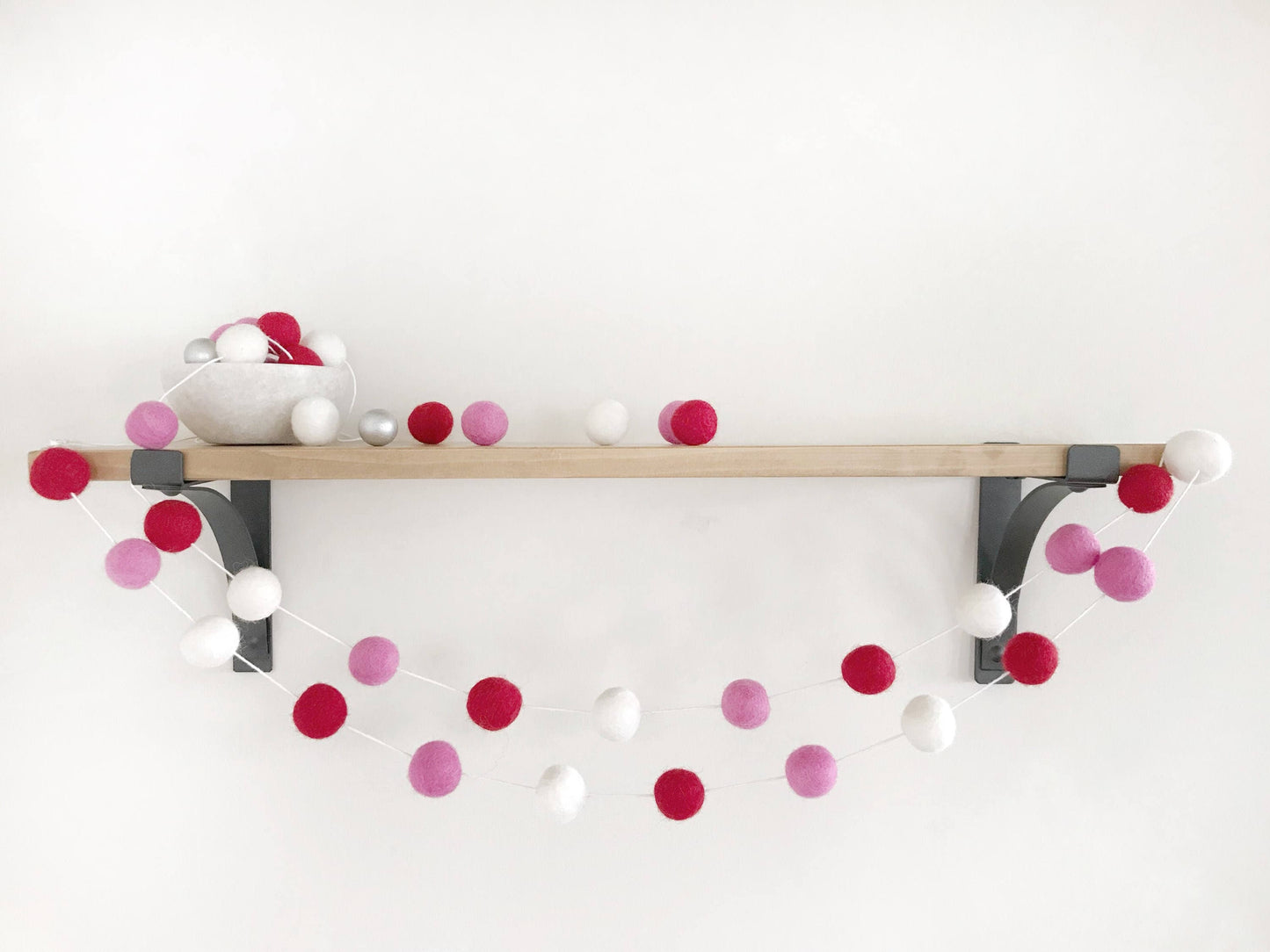 Red, Pink and White Pom Pom Garland