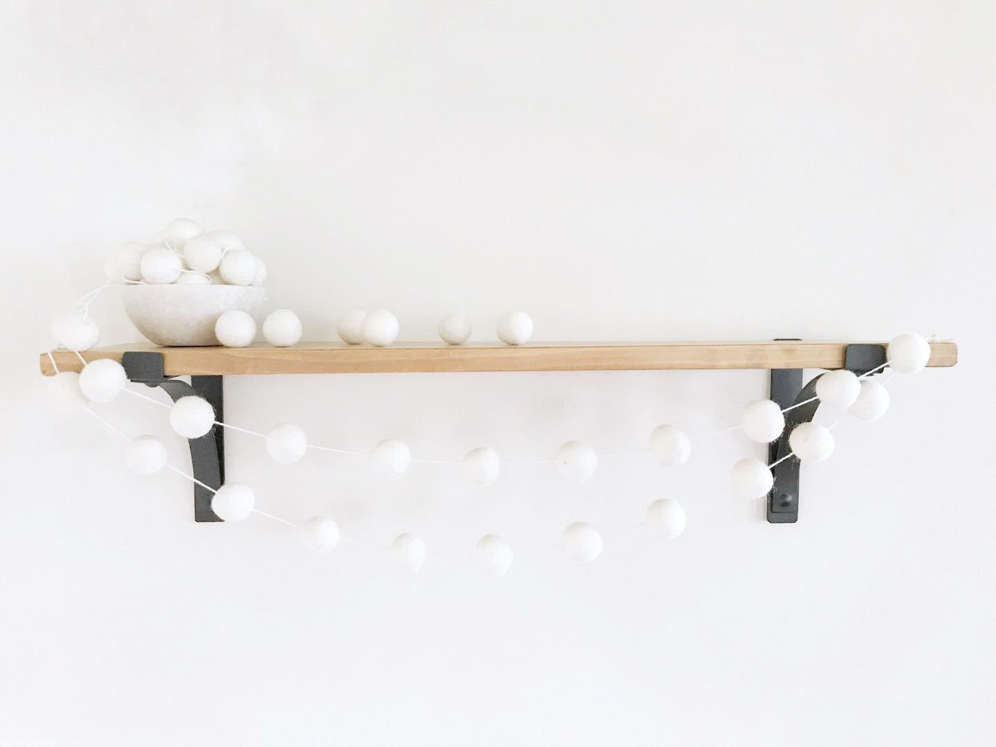 White Felt Ball Garland