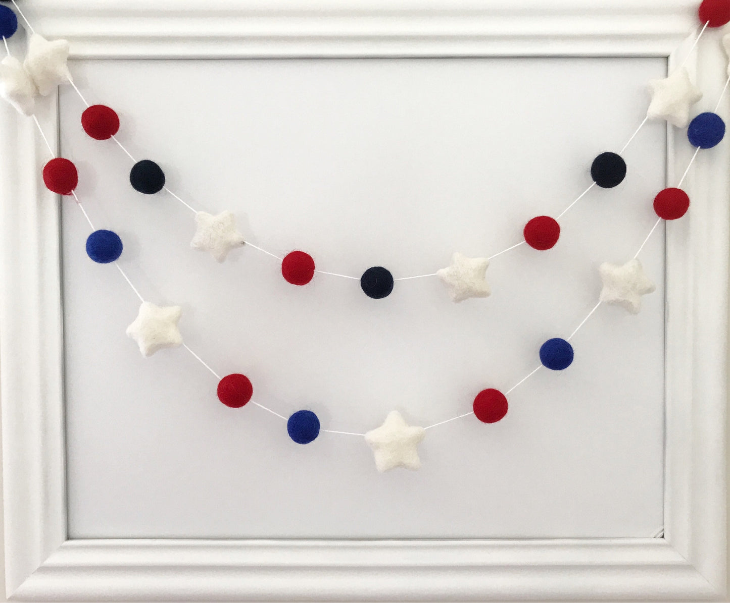 Stars 4th of July Felt Ball Garland