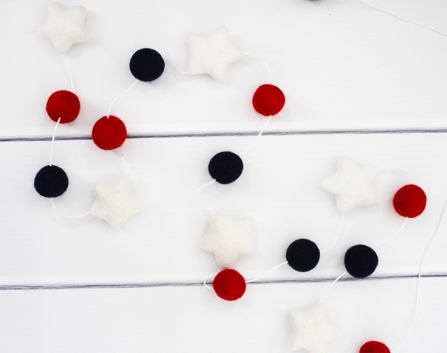 Stars 4th of July Felt Ball Garland