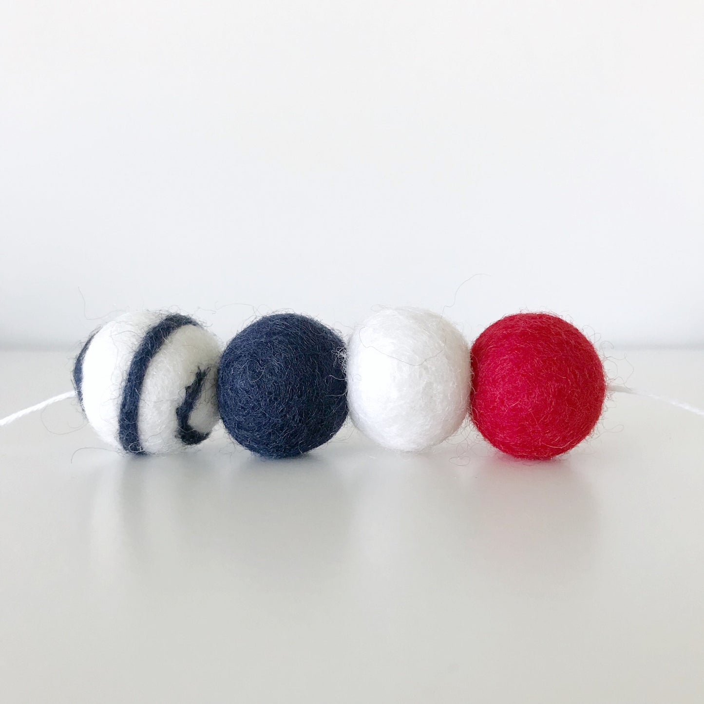 Patriotic 4th of July Felt Ball Garland