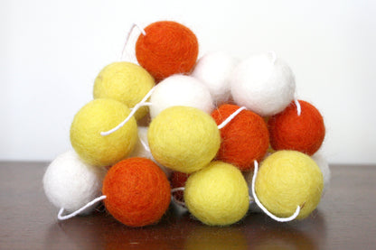 Candy Corn Felt Ball Garland