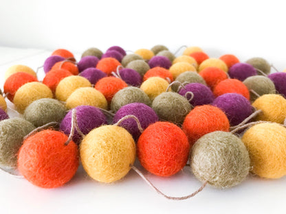 Autumn Harvest Felt Ball Garland