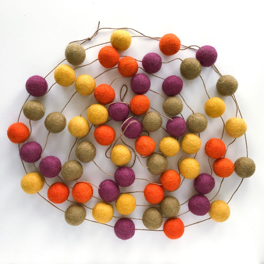 Autumn Harvest Felt Ball Garland