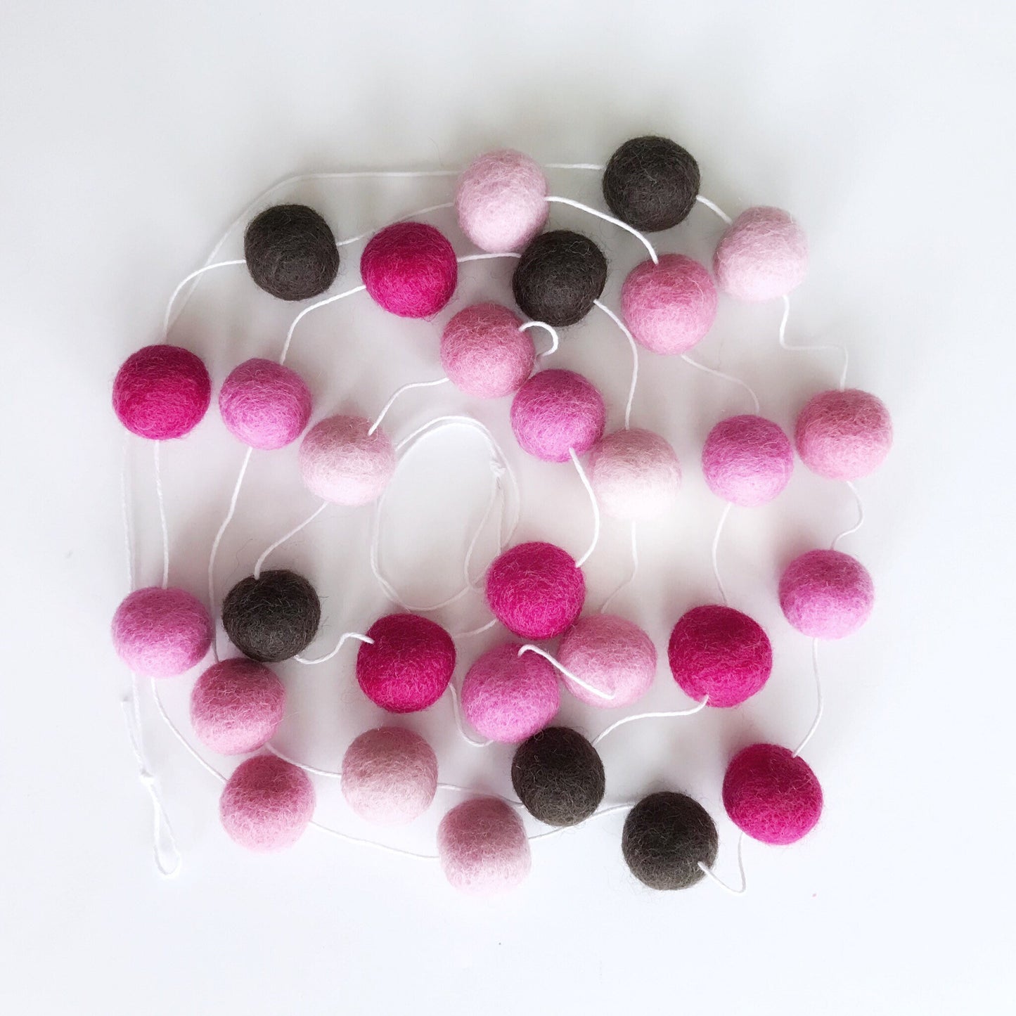 Chocolate Covered Cherries Felt Ball Garland