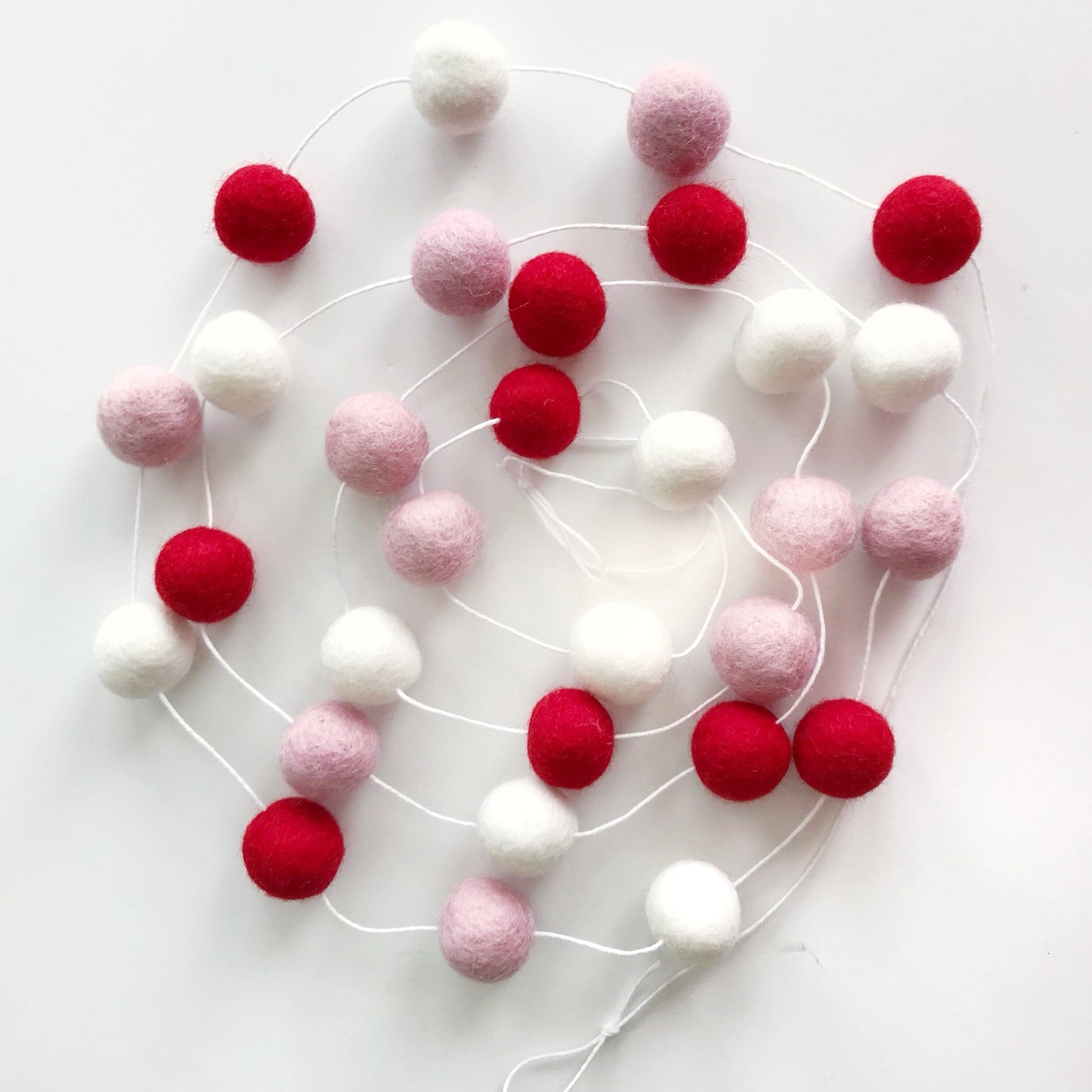 Always and Forever Valentine's Day Felt Ball Garland