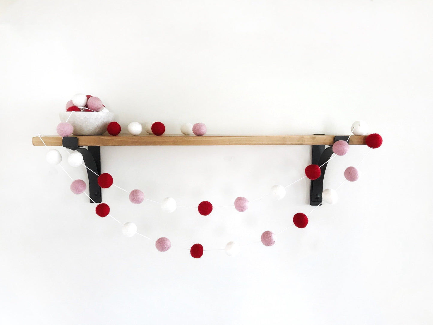 Always and Forever Valentine's Day Felt Ball Garland