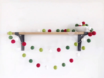 Traditional Christmas Felt Ball Garland