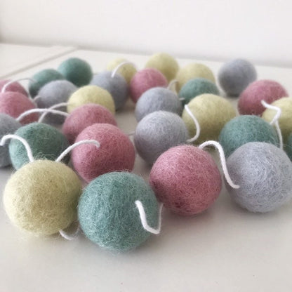 Pastel Felt Ball Garland