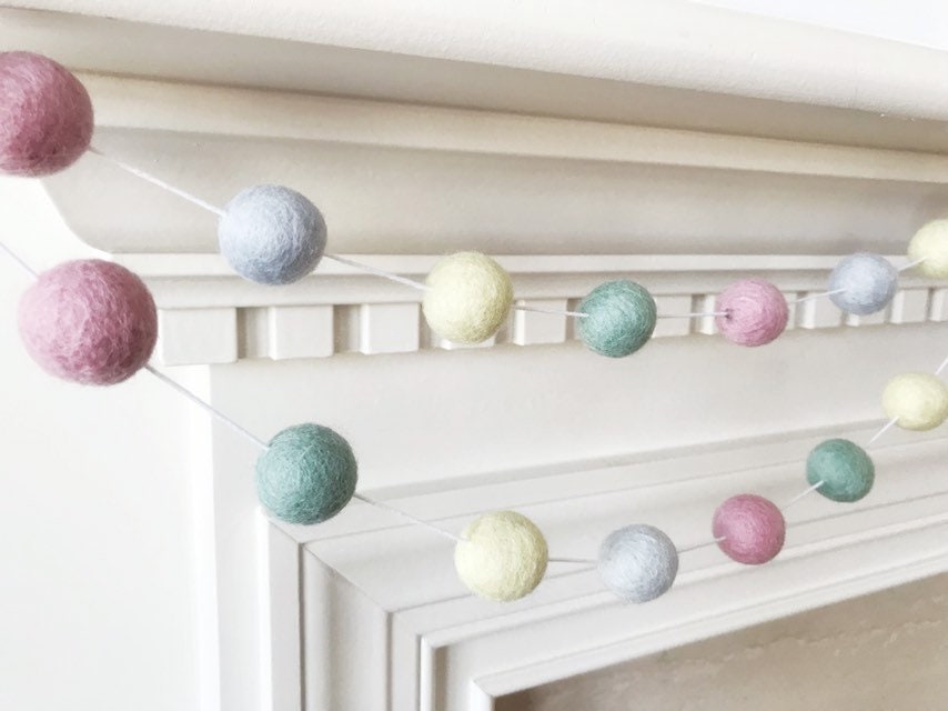 Pastel Felt Ball Garland