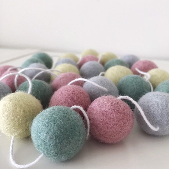 Pastel Felt Ball Garland