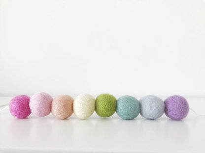 Pastel Rainbow Felt Ball Garland