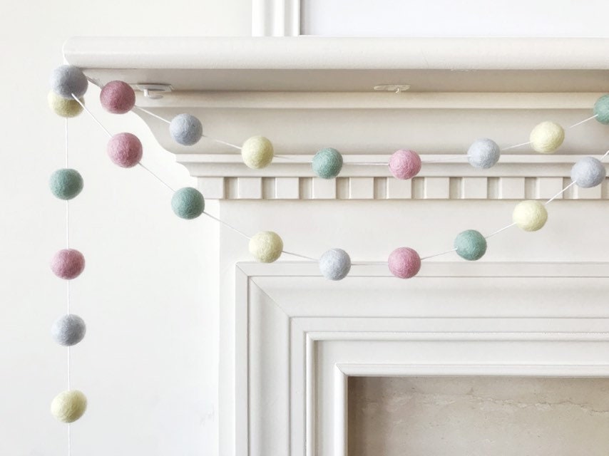 Pastel Felt Ball Garland