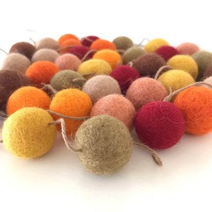 Falling Leaves Felt Ball Garland