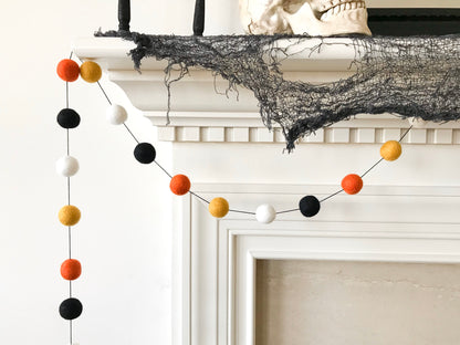 Spooky Halloween Felt Ball Garland