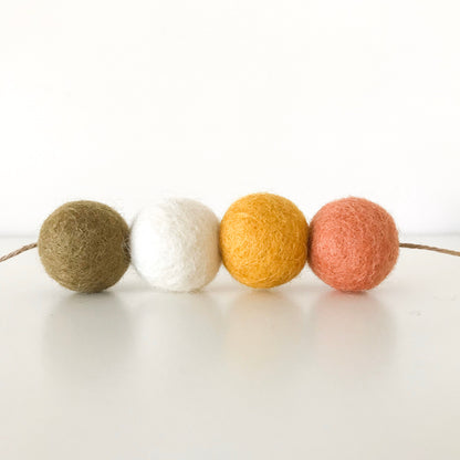 Copper and Gold Felt Ball Garland