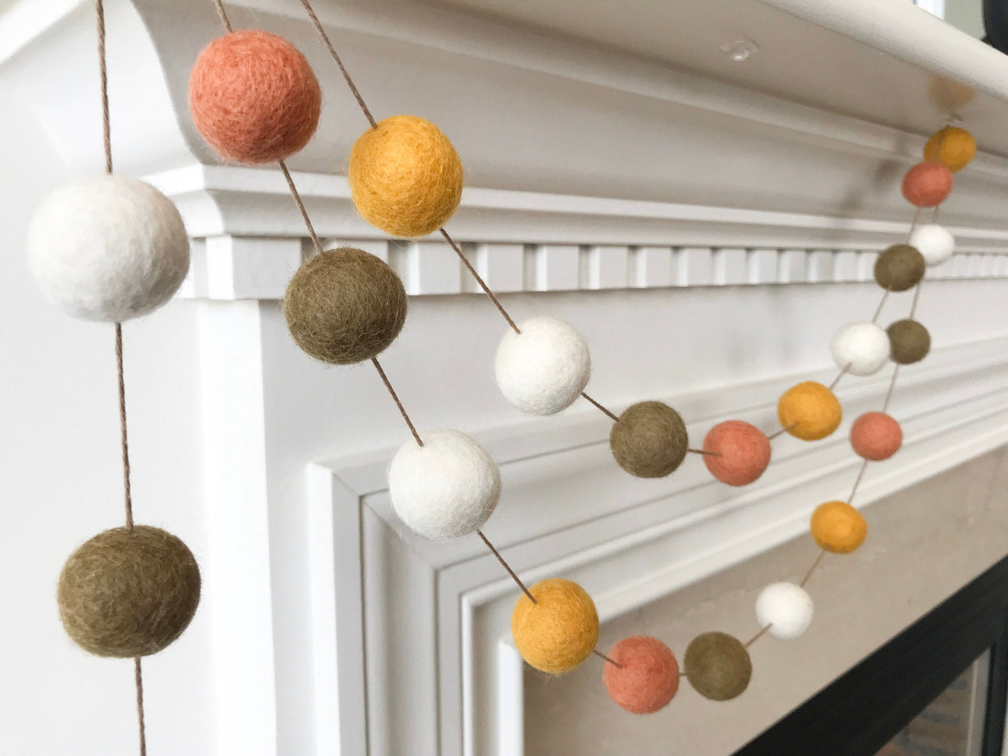 Copper and Gold Felt Ball Garland