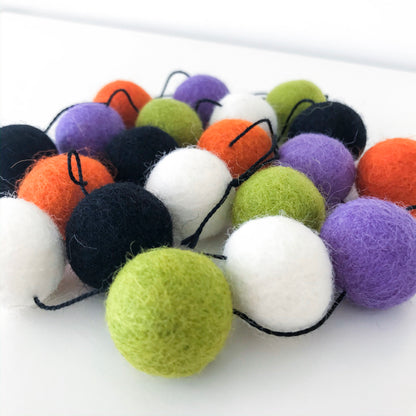 Frankenstein's Monster Halloween Felt Ball Garland