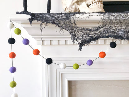 Frankenstein's Monster Halloween Felt Ball Garland