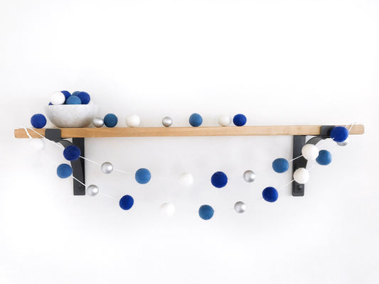 Metallic Hanukkah Felt Ball Garland