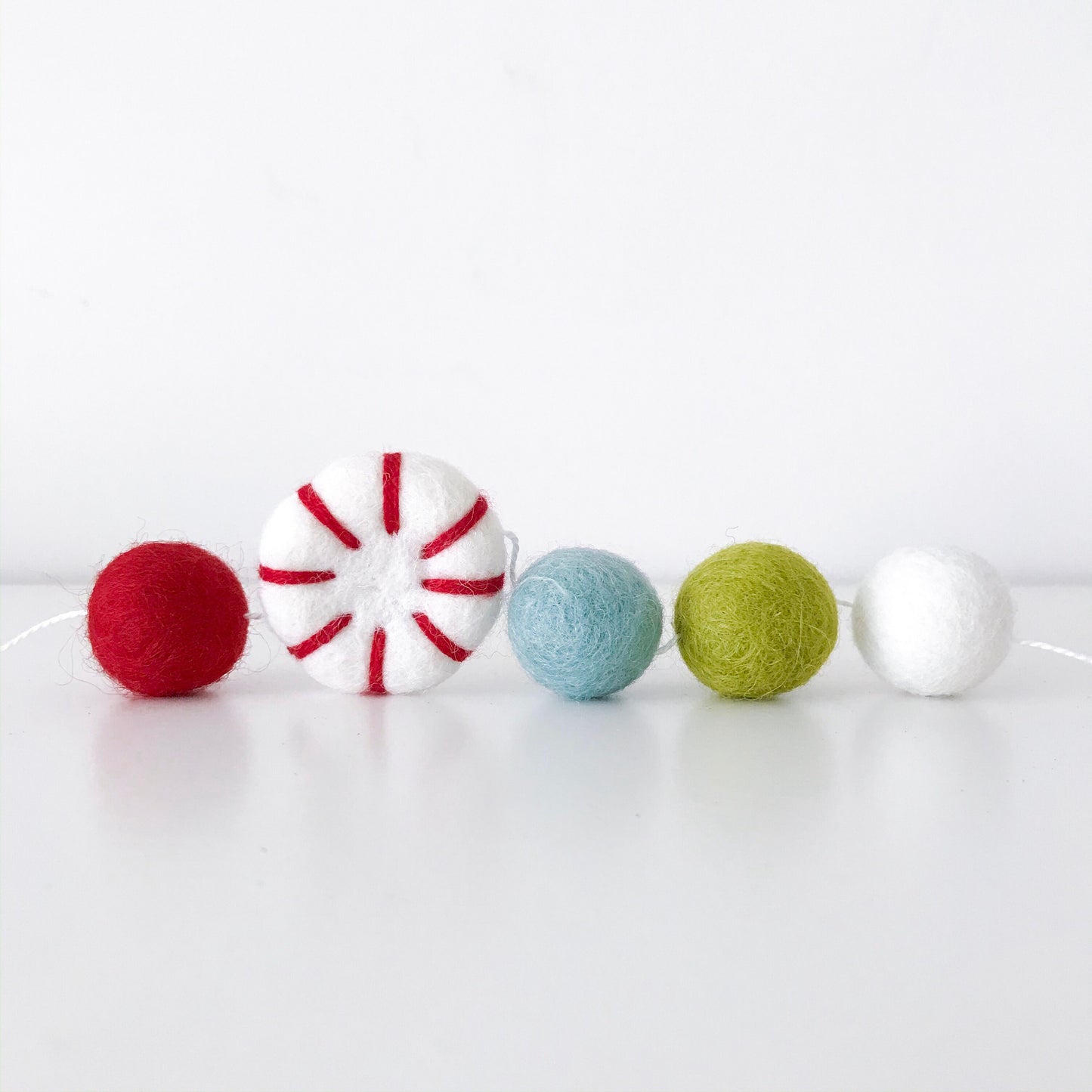 Candy Christmas Felt Ball Garland