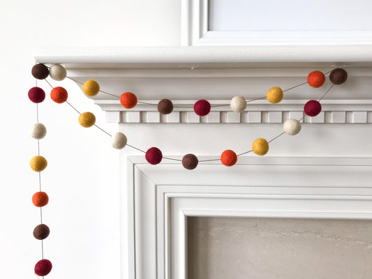 Fall Harvest Felt Ball Garland