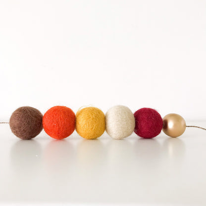 Metallic Fall Harvest Felt Ball Garland