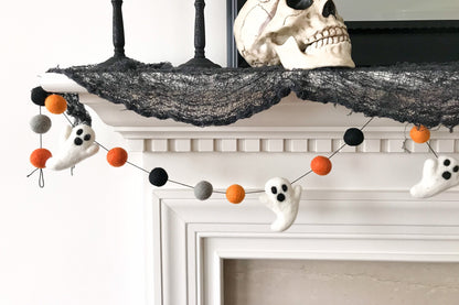 Ghouls Halloween Felt Ball Garland