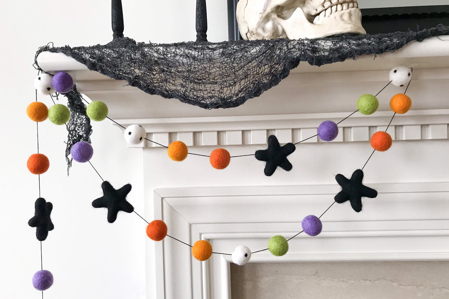 Bewitched Halloween Felt Ball Garland