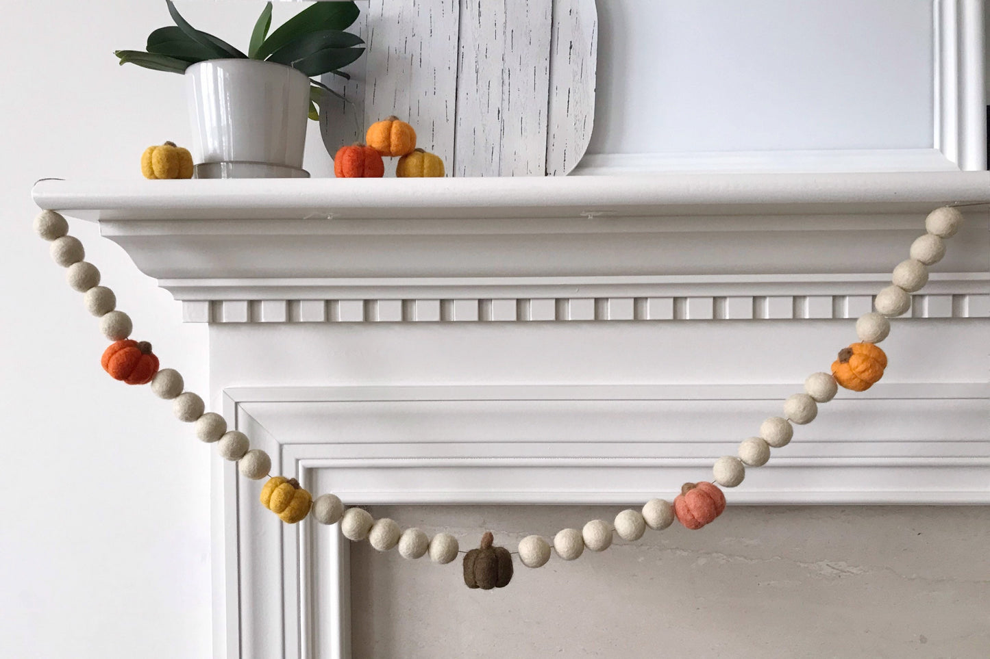 Pumpkin Felt Ball Garland