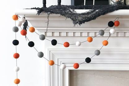 Halloween Ghost Felt Ball Garland