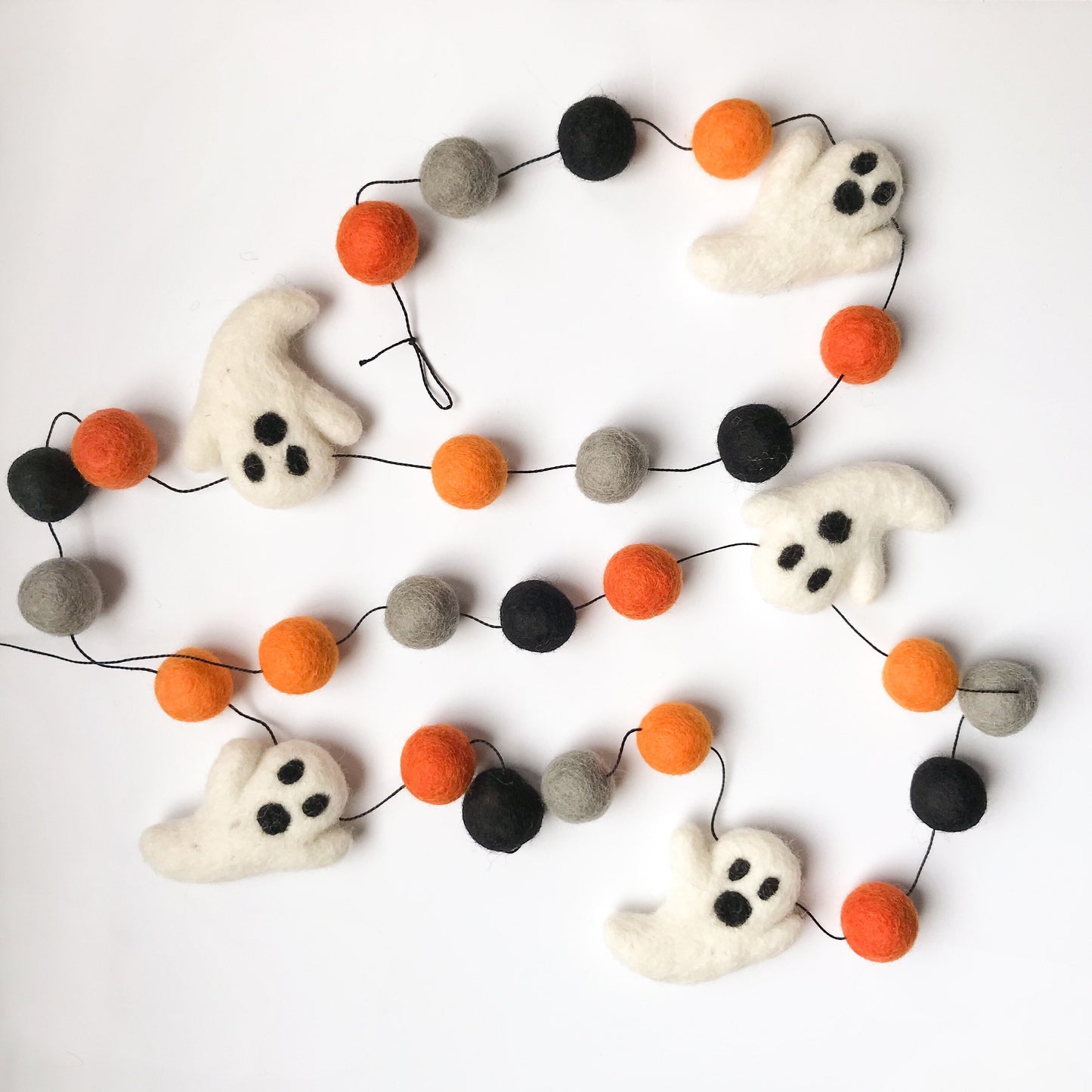 Ghouls Halloween Felt Ball Garland