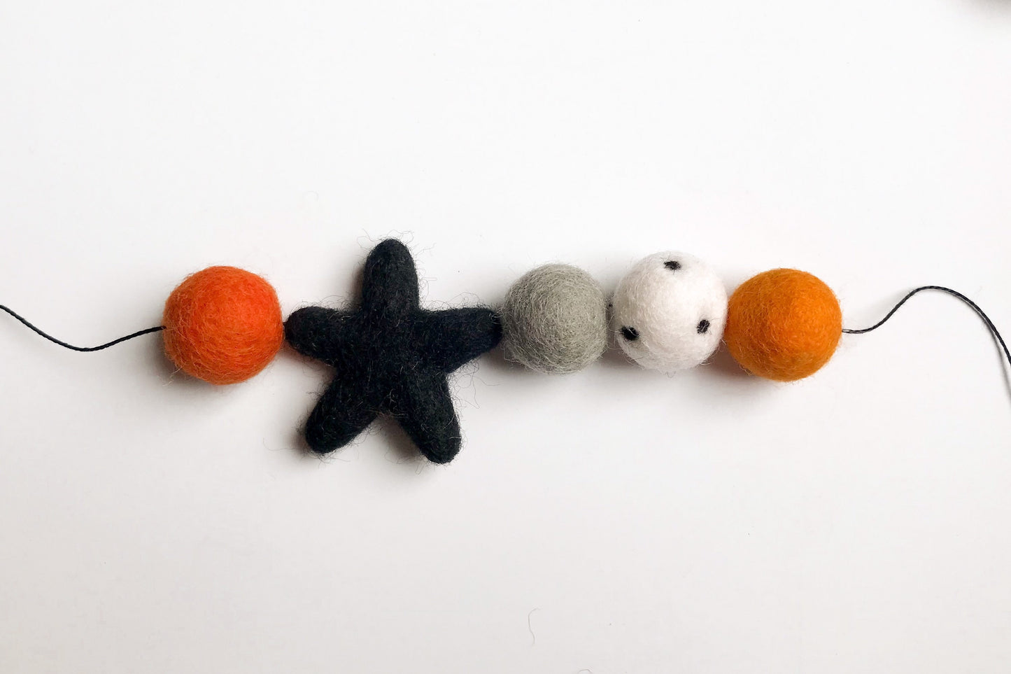 Starry Halloween Felt Ball Garland