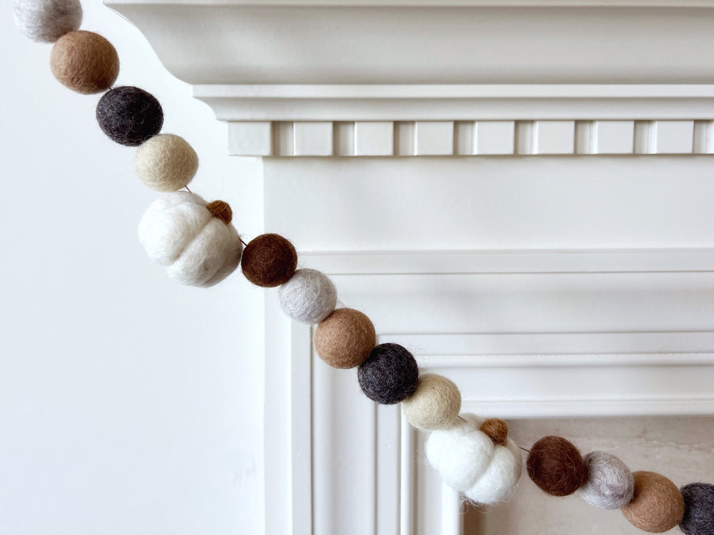 Thanksgiving Pumpkin Felt Ball Garland