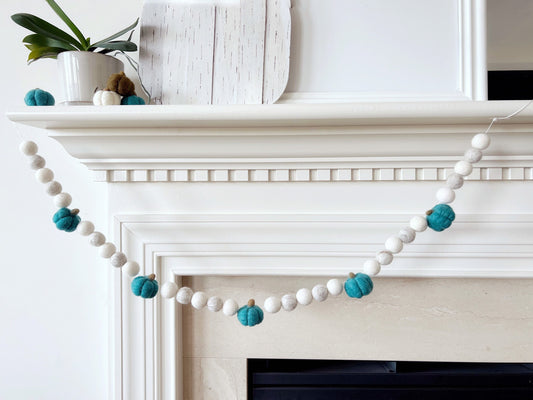 Gather Pumpkin Felt Ball Garland